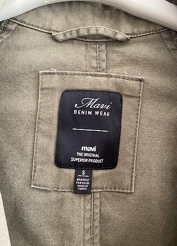 s Beden Mavi jeans Haki uzun trençkot