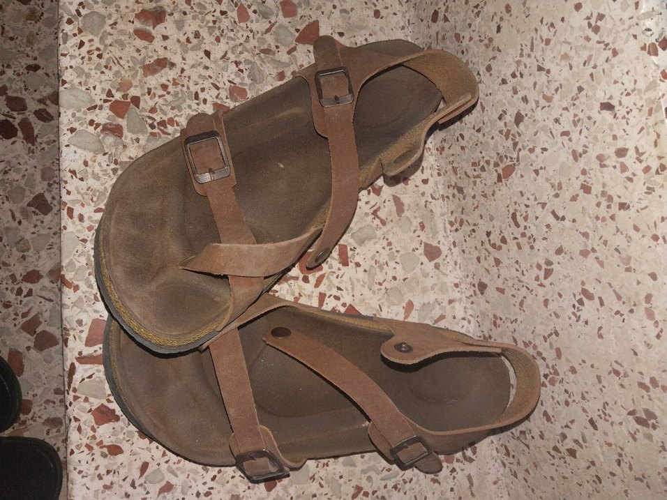 Birkenstock Kahverengi Deri Tokalı sandalet - Görsel 2