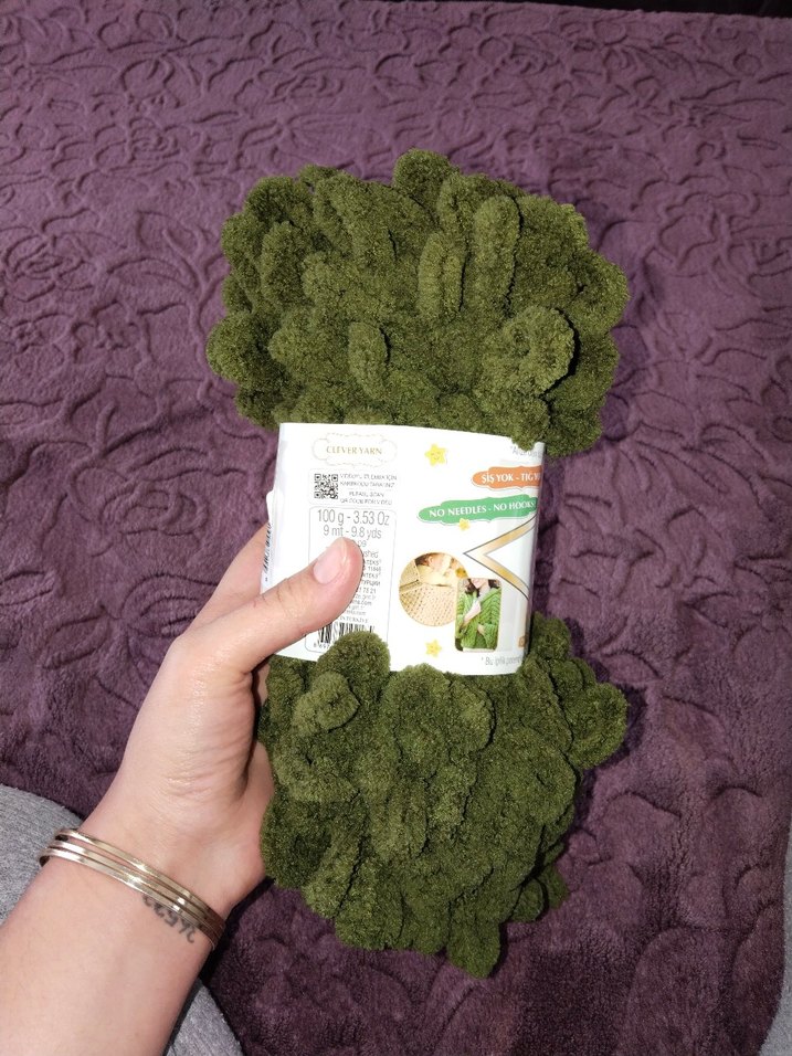 Kadın Haki Örgü atkı bere set - Görsel 5