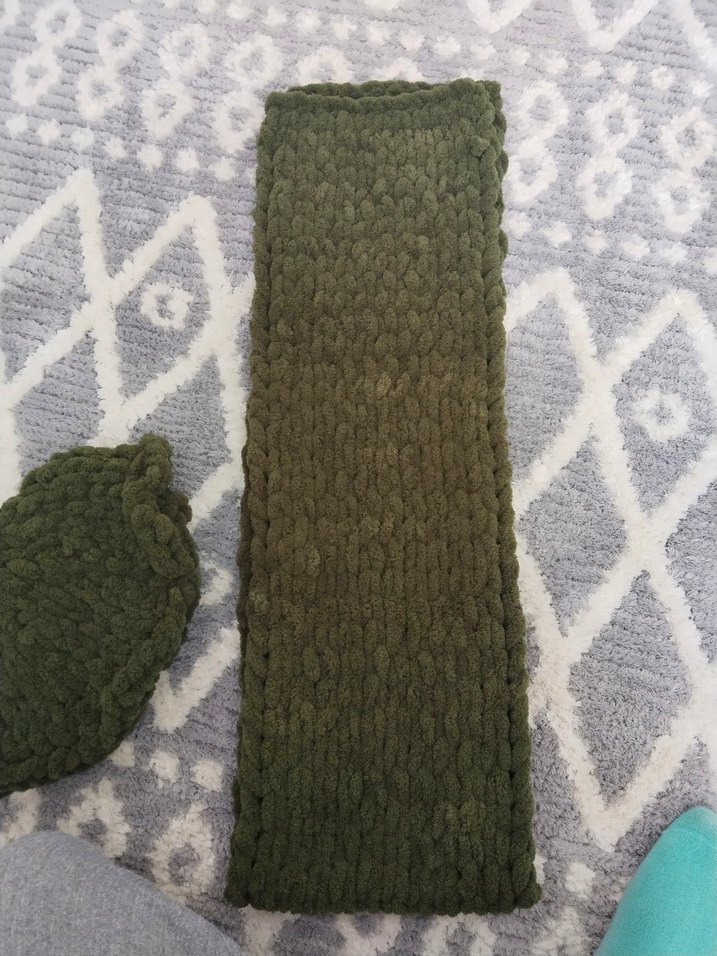 Kadın Haki Örgü atkı bere set - Görsel 3