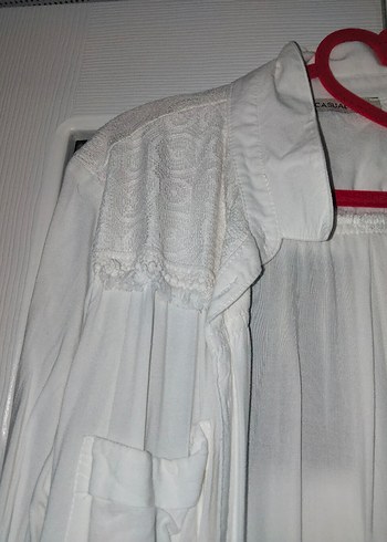 Uzun Kollu Beyaz Keten Bohem Gömlek - Görsel 4