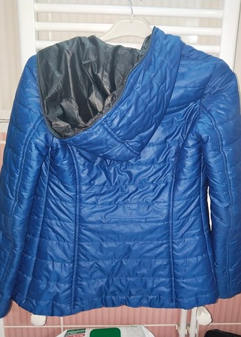 Fermuarlı Koyu Mavi Kadın Mont - Görsel 3