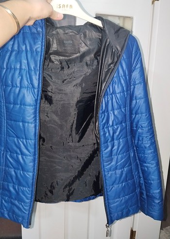 Fermuarlı Koyu Mavi Kadın Mont - Görsel 2