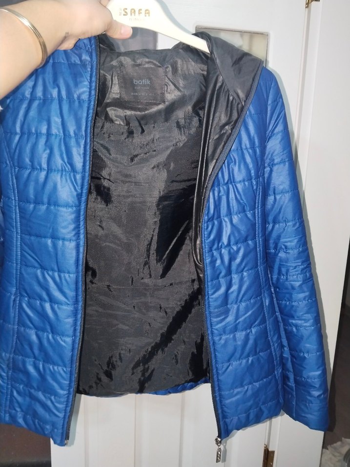 Fermuarlı Koyu Mavi Kadın Mont - Görsel 2