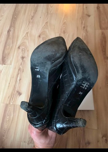 Siyah Deri Dizüstü Topuklu Botlar - Görsel 5