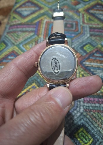 Siyah Kayışlı taşlı Kadın Kol Saati - Görsel 5