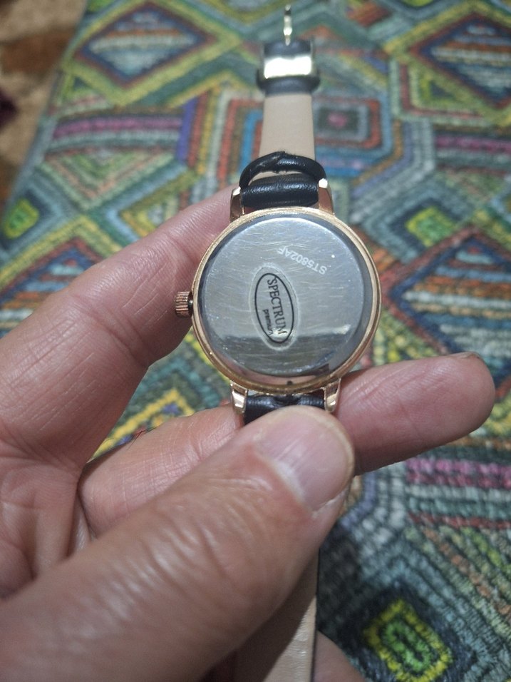 Siyah Kayışlı taşlı Kadın Kol Saati - Görsel 5