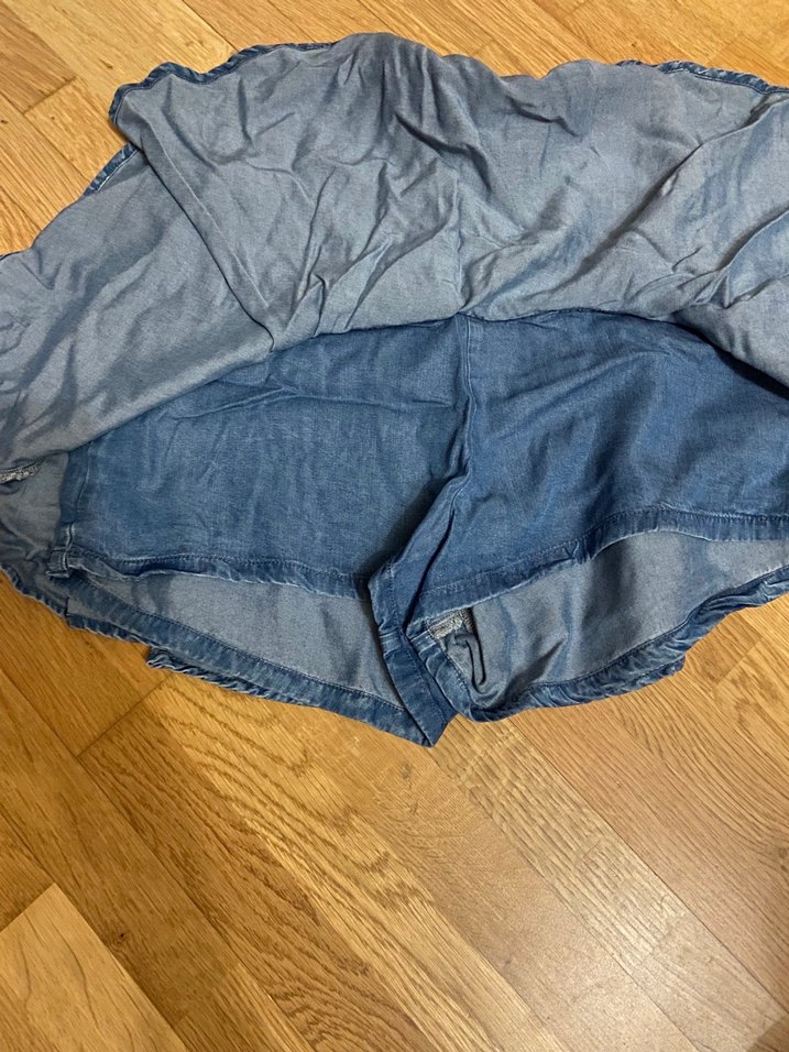 Koyu Mavi Denim şort Etek - Görsel 2