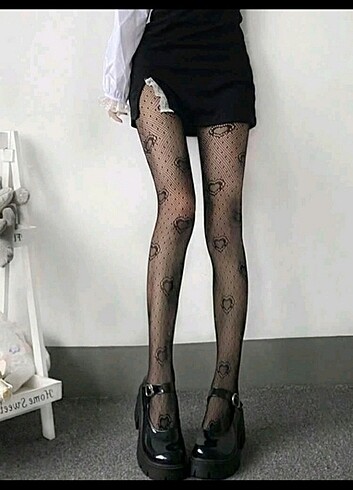 Penti Güllü çiçekli simli taşlı gotik file jartiyer diz üstü külotlu ç
