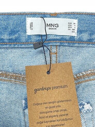36 Beden mavi Renk Mango Jean / Kot %70 İndirimli.