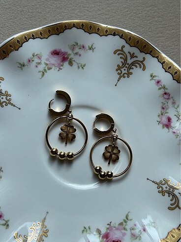 Accessorize Sallantılı gold çelik küpe