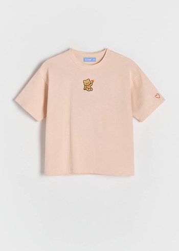 Diğer Kız Çocuk Kısa Kollu Teddy Baskılı Tişört