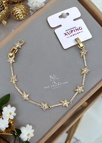 Xuping 14k Altın Renk Yıldızlı Bileklik
