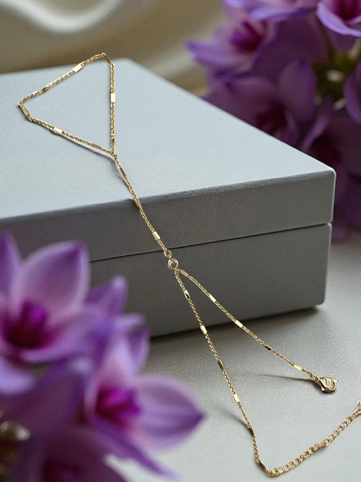 14k renk Altın Renk Zincir Detaylı şahmeran - Görsel 2