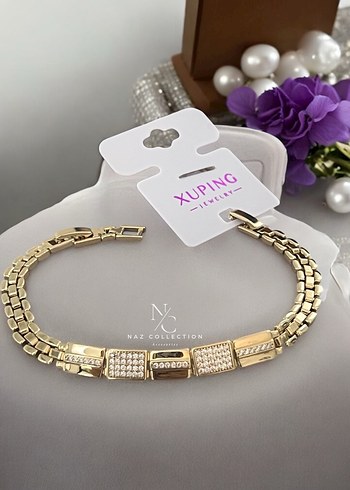 Xuping Zincir Detaylı Altın Rengi Bileklik