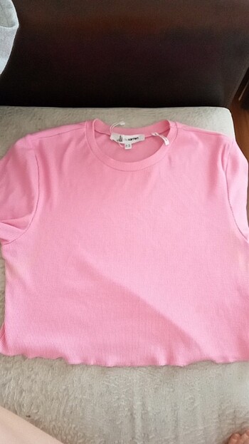 xl Beden pembe Renk Pembe Koton crop 