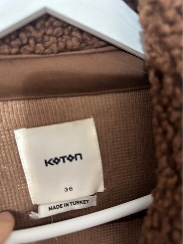 36 Beden Koton kahverengi teddy ceket