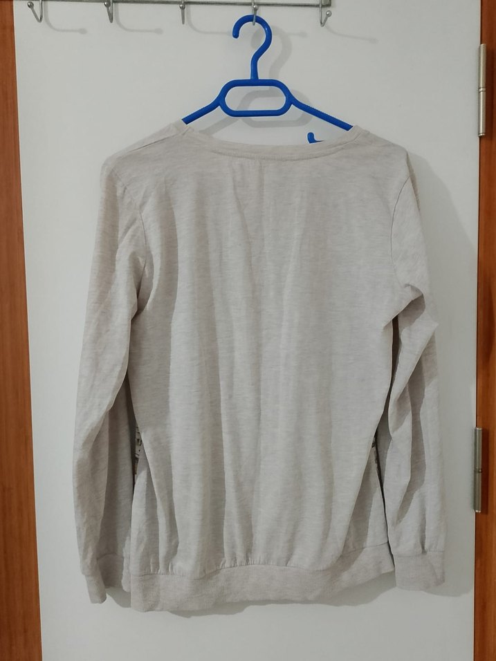 Kızlar için Pamuklu Uzun Kollu Baskılı Tişört - Görsel 3