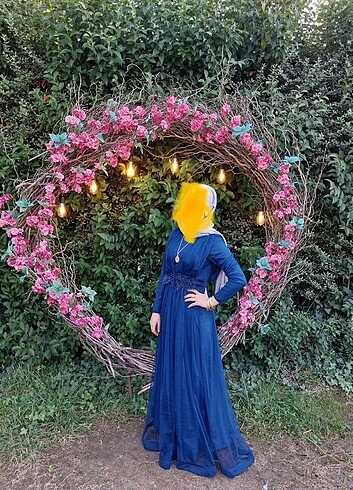 Diğer Köyü mavi uzun abiye