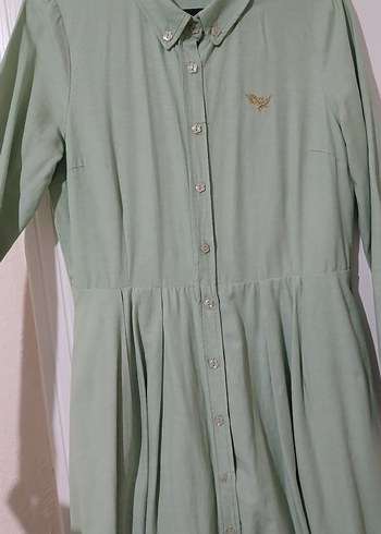 Kadın Uzun Pileli Keten Elbise - Görsel 2