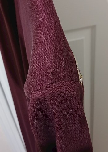 Tuğba Marka Kadın Bordo Düğmeli Uzun Pardesü - Görsel 5