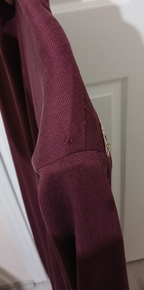 Tuğba Marka Kadın Bordo Düğmeli Uzun Pardesü - Görsel 5