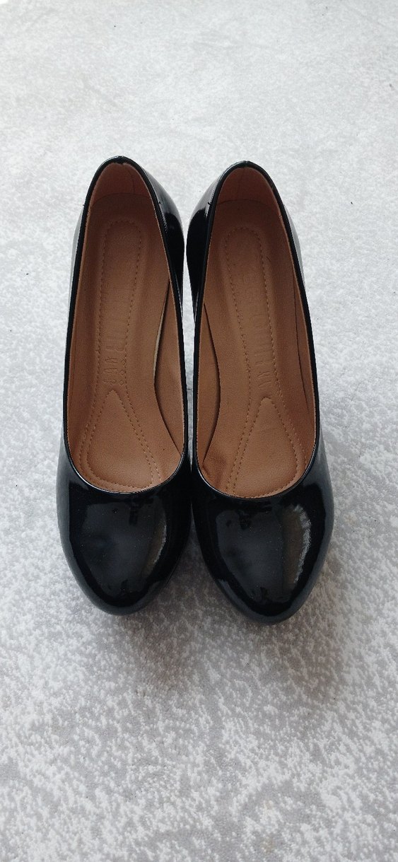 Kadın Parlak Siyah Platform Topuklu Ayakkabı - Görsel 3