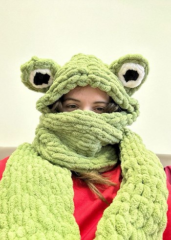 Kurbağa Desenli Balaclava Atkı