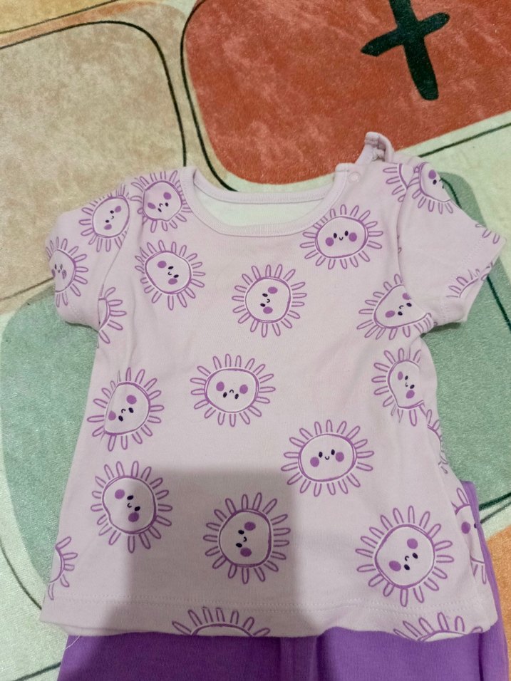 Kız Bebek Mor Kısa kollu takım - Görsel 2