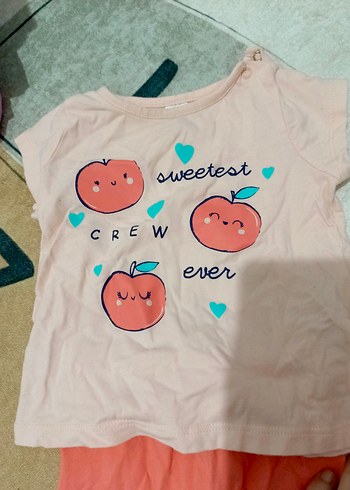 Pembe Bebek Kız Kısa Kollu Takım - Görsel 2