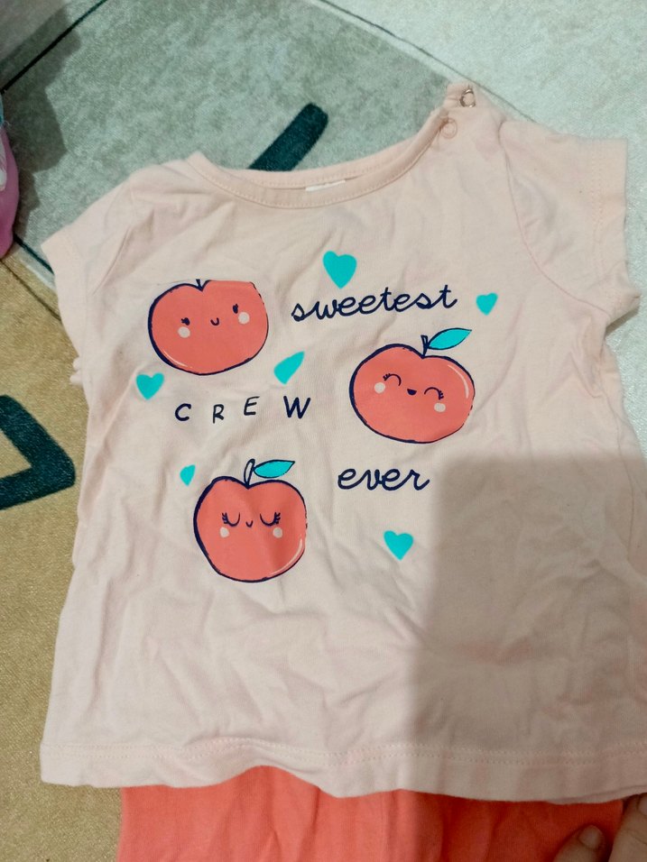 Pembe Bebek Kız Kısa Kollu Takım - Görsel 2