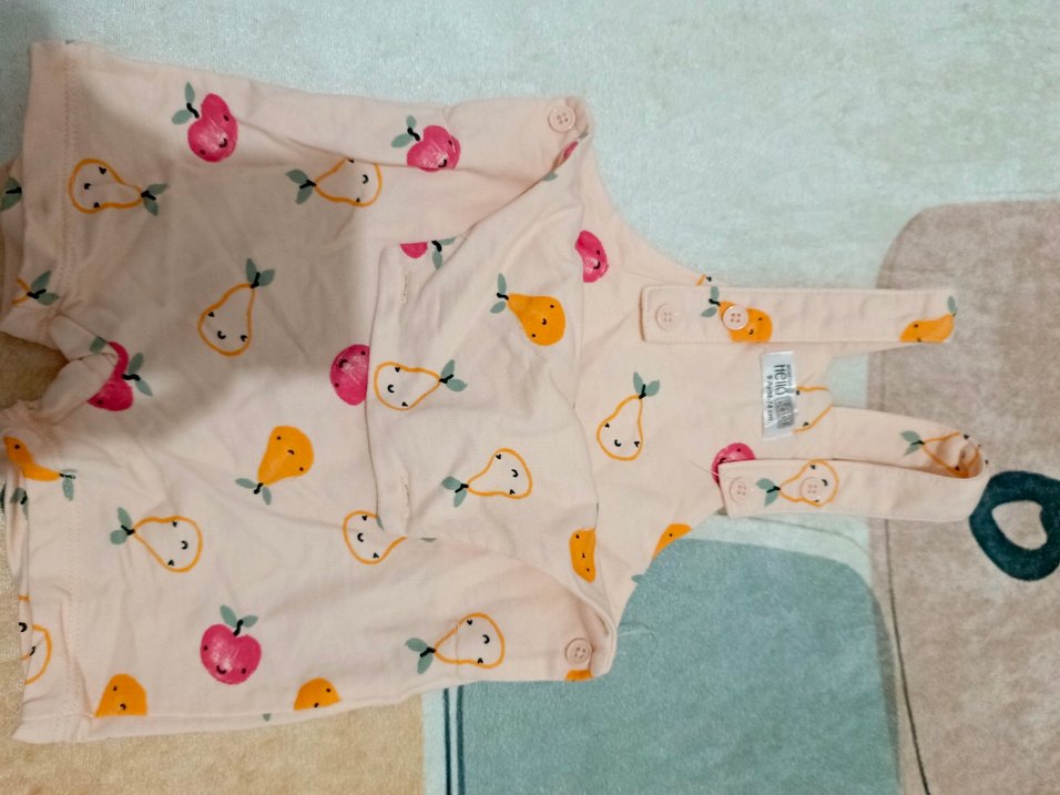 Düğmeli Çok Renkli Bebek Kız Tulum - Görsel 2