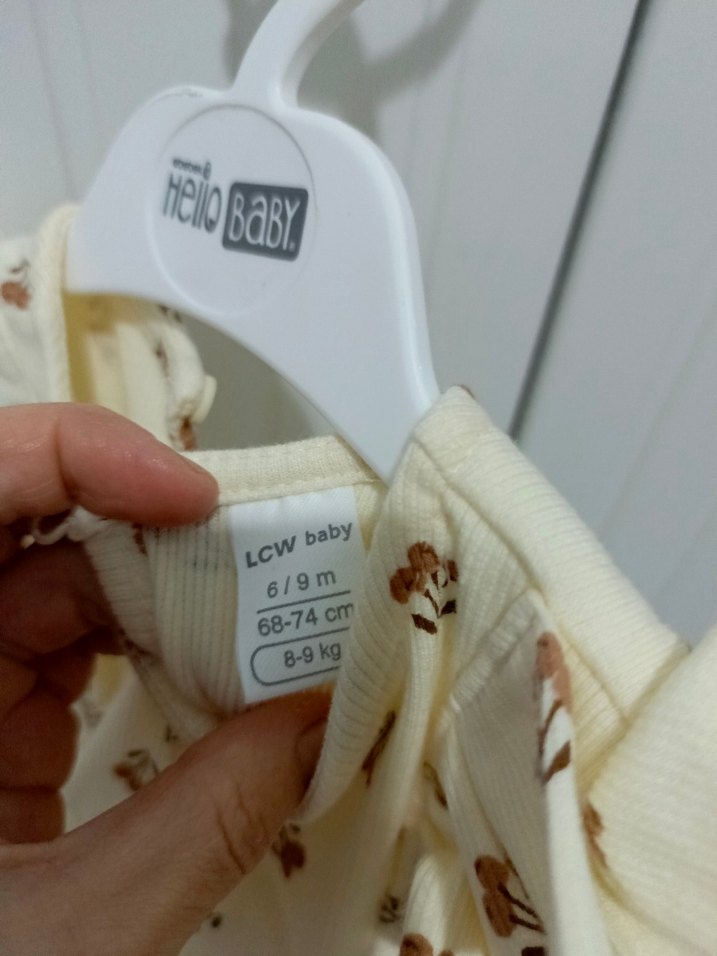 Kız Çocuk Ekru Fırfırlı Pamuk Elbise - Görsel 3