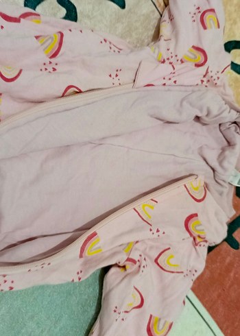 Pembe Bağlama Desenli Fermuarlı Bebek Tulum 1.6 togg - Görsel 3