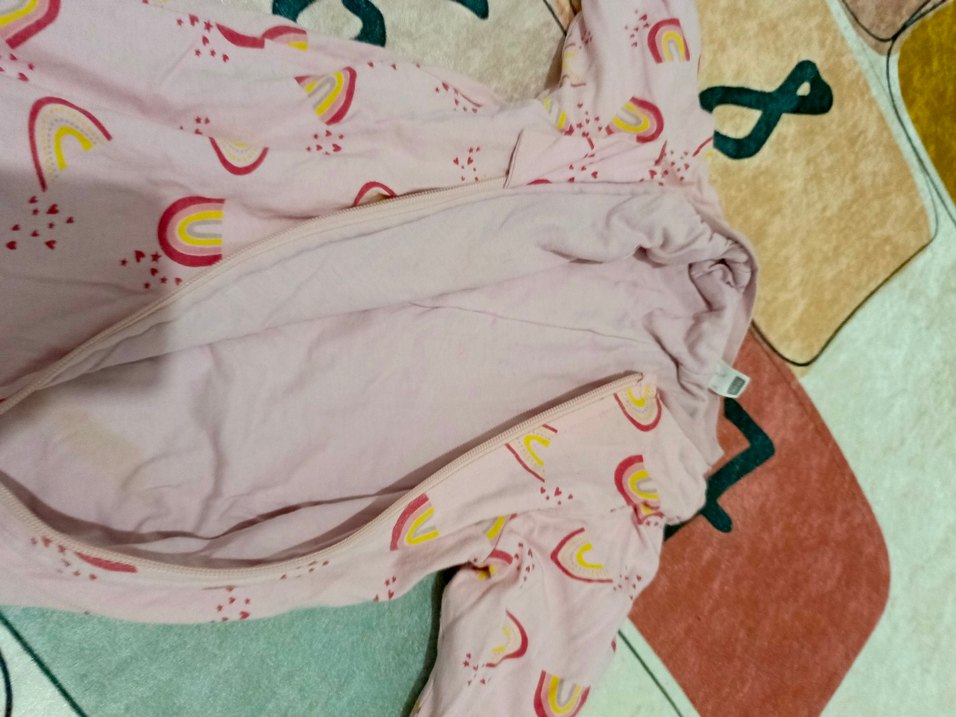 Pembe Bağlama Desenli Fermuarlı Bebek Tulum 1.6 togg - Görsel 3