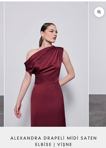 Zara Bordo Drapeli Uzun Saten Elbise