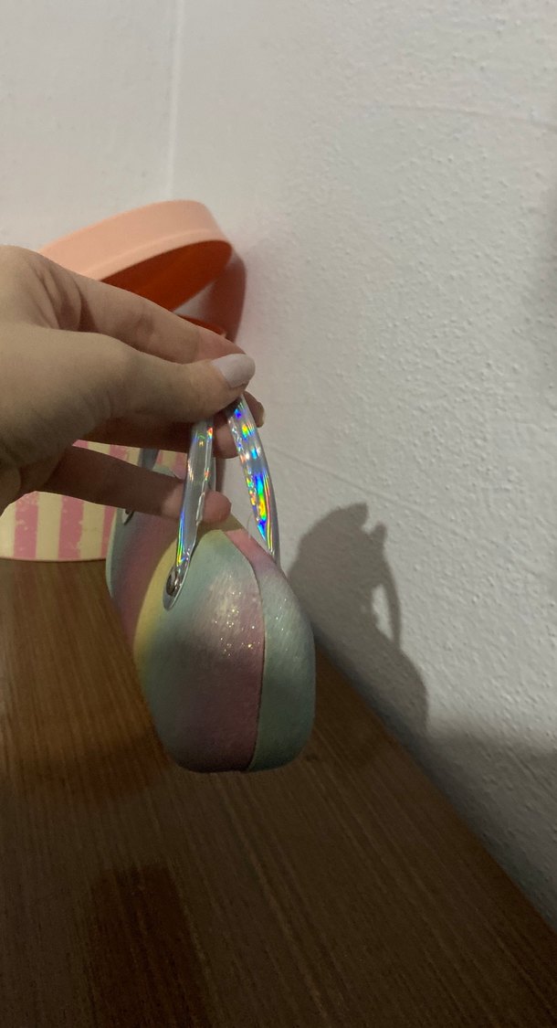 Pastel Renkli Parlak Mini Clutch Çanta - Görsel 2