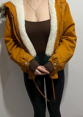 Kahverengi Sıcak Astarlı Kadın Mont - Görsel 2