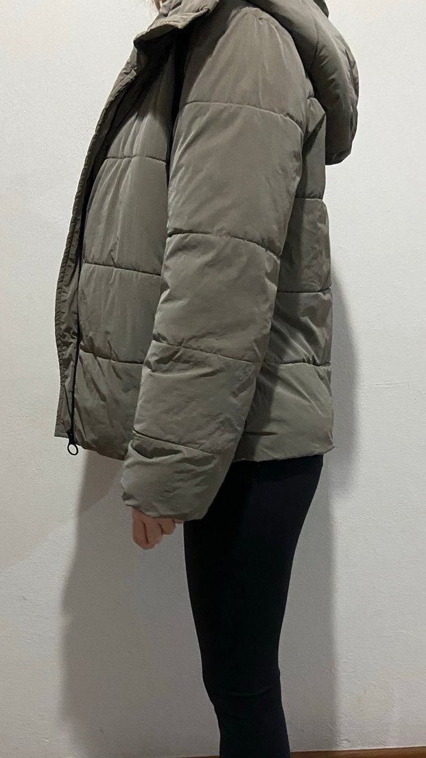 Gri Kadın Kemerli Kışlık Mont - Görsel 2