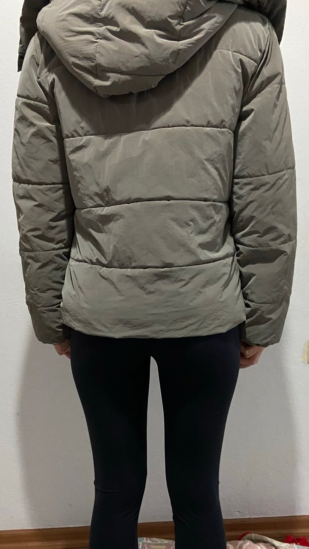 Gri Kadın Kemerli Kışlık Mont - Görsel 3