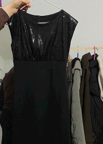 Siyah Kadın Midi Elbise, Kolsuz, - Görsel 3