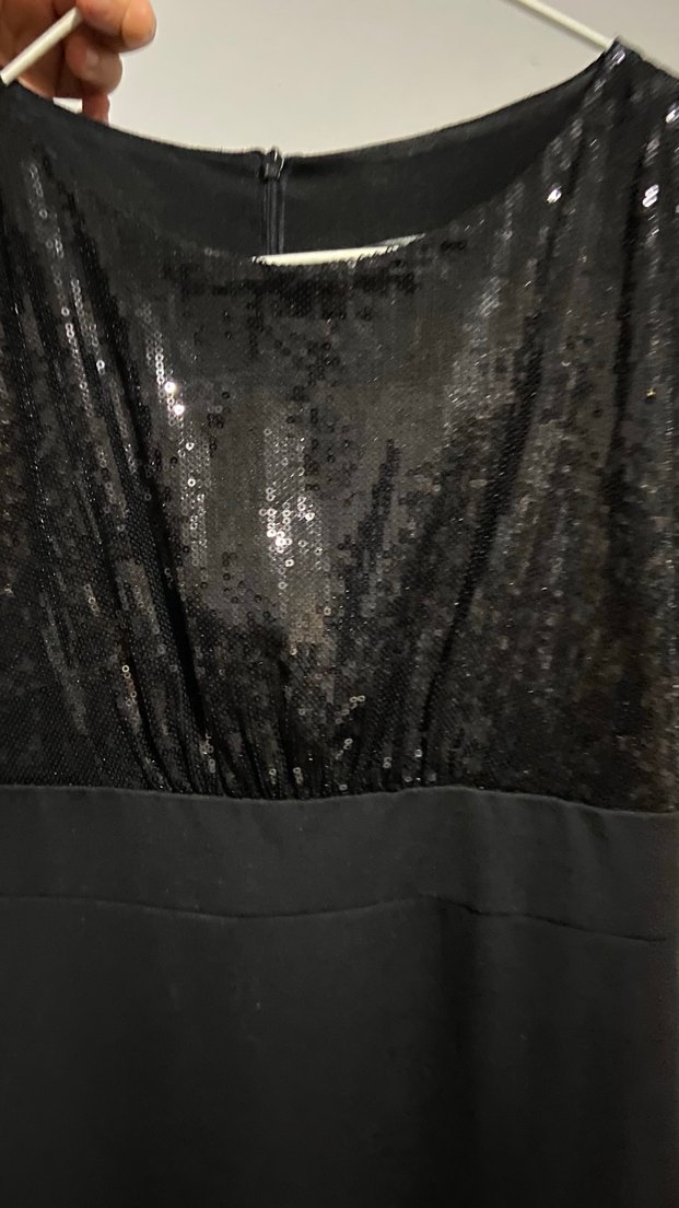 Siyah Kadın Midi Elbise, Kolsuz, - Görsel 4