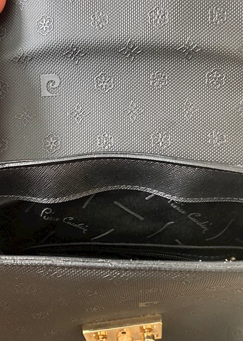 Pierre Cardin Siyah Deri Yılan Desenli Kadın Çanta