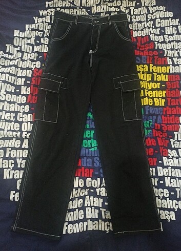 DİFRANSEL Dikiş Detaylı Kargo Cepli Baggy Pantolon