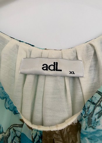 Adl Turkuaz Çiçekli Elbise - Görsel 2