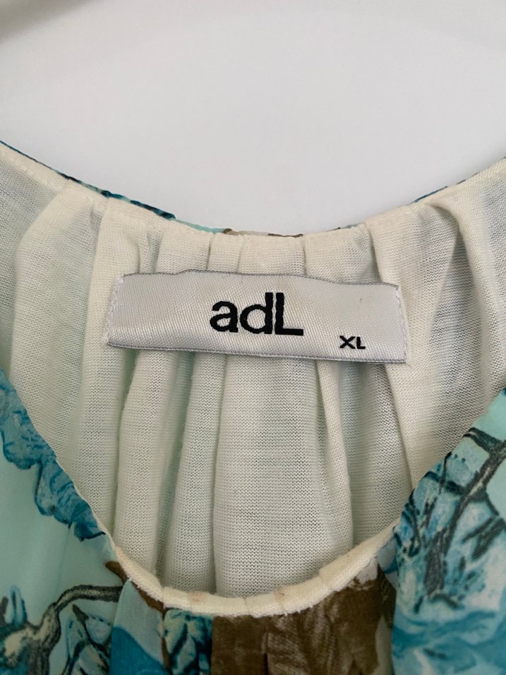 Adl Turkuaz Çiçekli Elbise - Görsel 2