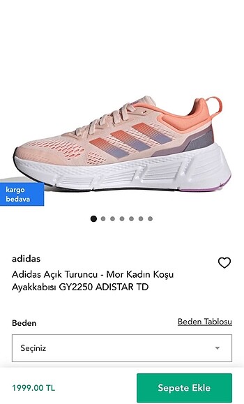 Adidas Adidas Questar Turuncu-Mor Koşu ayakkabısı