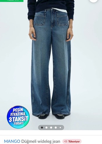 MANGO Düğmeli Wideleg Jean