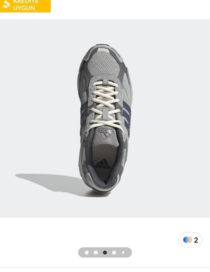 Adidas Gri Bağcıklı Kadın koşu Spor Ayakkabı - Görsel 2