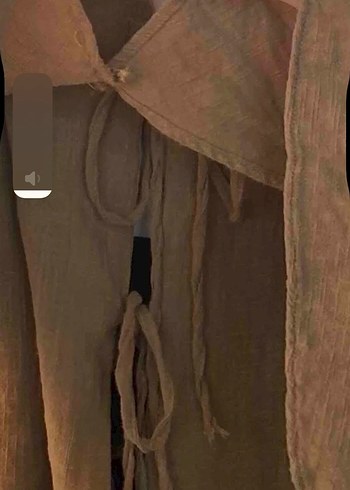 s Beden JASTE Kadin Koyu Haki Çift Baglama Keten Kimono